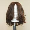 Short Wavy Kosher Wigs Raw Russian Human Hair Shevy Cap Jewish Wig with Silk Top Non Lace Wig (16inch) view 1