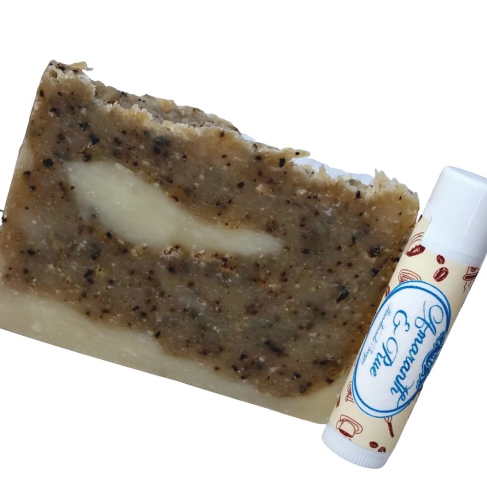 Handmade Coffee Soap and Lip Balm Set Amaranth & Rue
