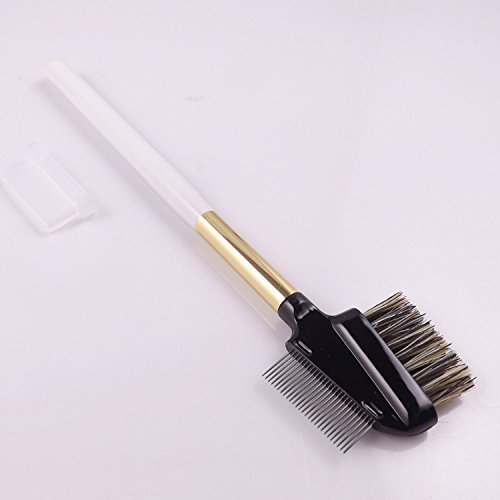 B Blesiya Steel Eyebrow Eyelash Dual-Comb Extension Brush Metal Comb