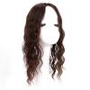 Human Hair Toppers with Clips in, Hand Tied Curly Forehead Topper Hairpieces for Thinning Hair, 5.5"x 6" Silk Base (8" Brown) view 1