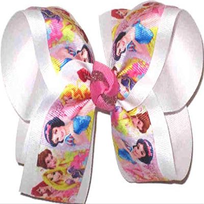 DS-174L Large Disney Princesses Double Layer Overlay Bow