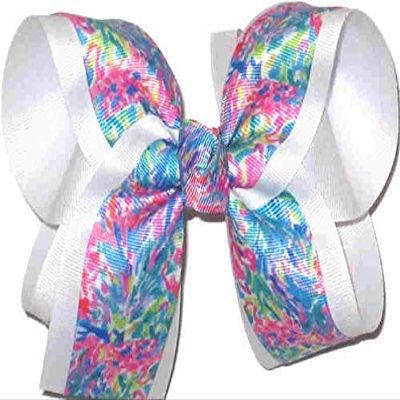 OV-2585L Large Flowers Double Layer Bow