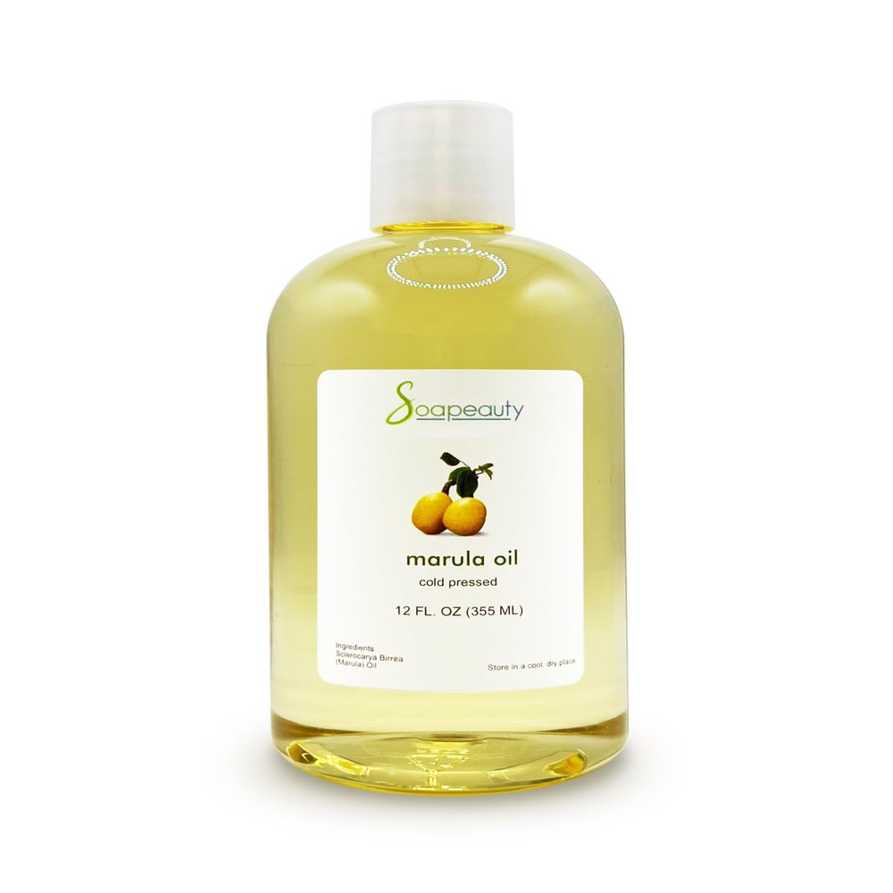 Marula Oil by Soapeauty | 100% Pure & Natural, Cold Pressed, Rich in Vitamin E & Omega Fatty Acids | Best for Skin, Hair, Face, Nails, and Soap Making | 12 fl oz