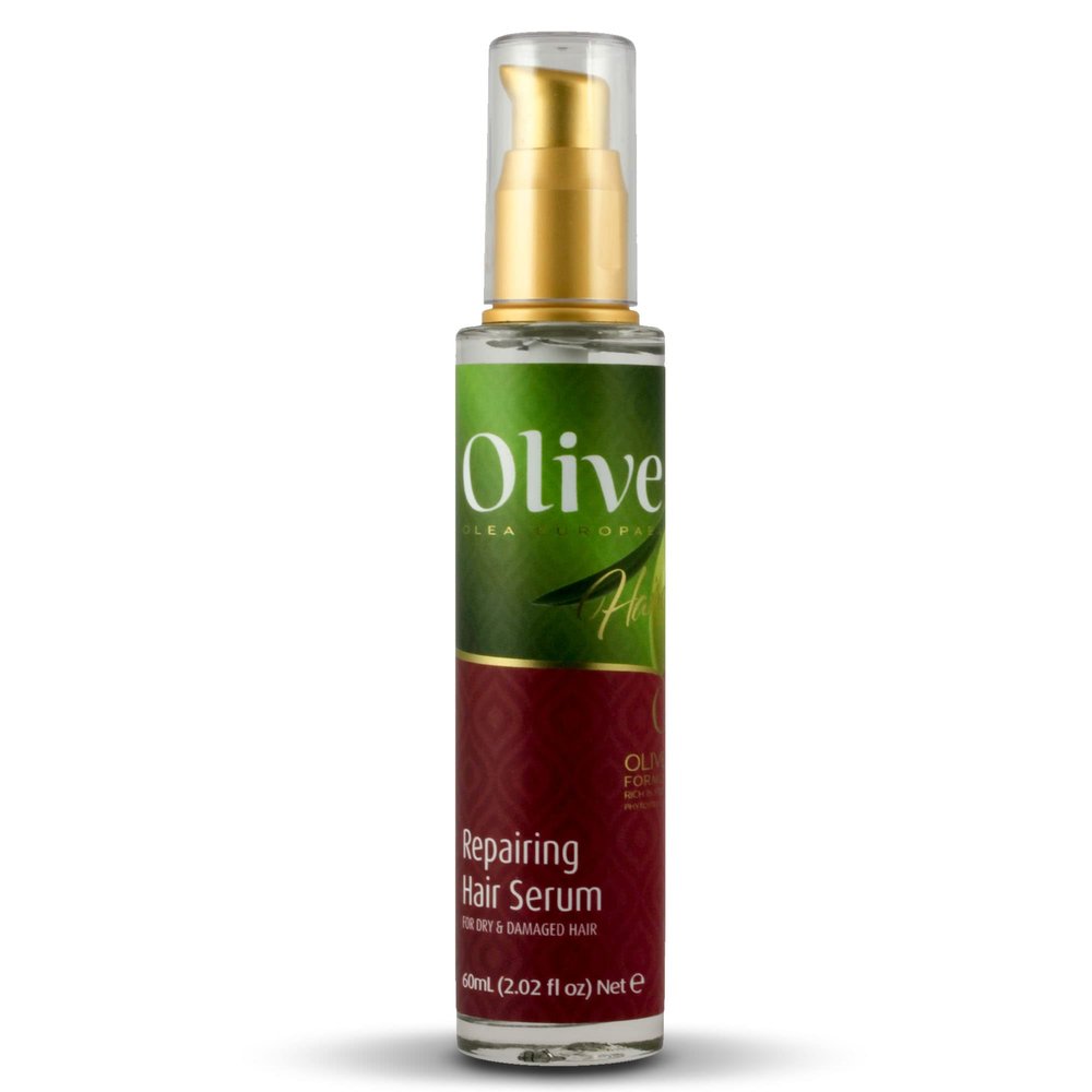 Frulatte Olive Oil Hair Serum with Organic Olive Oil | Natural Anti Frizz Serum | Hair serum for dry damaged Hair | Olive Moisturizing Hair Shine Serum | Hydrating Dry Hair Repairing Serum, 2 Fl Oz