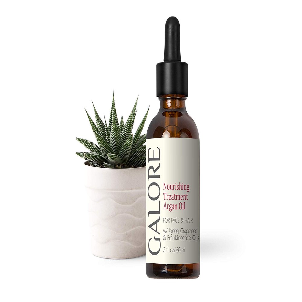Argan Oil for Hair & Body - Hair Serum for Frizz Control & Hair Growth - Moisturizing Hair Treatment for Dry and Damaged Hair - Pure Argan Oil with Vitamin E for Smooth Skin and Face - GALORE Naturals
