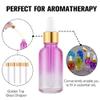 PrettyCare Glass Eye Dropper Bottles 24 Pack, 1oz (30ml) Rainbow Empty Thick Bottles Bulk with Leakproof Goledn Caps - With Labels & Funnels for Storage, Travel, Essential Oils, Cuticle, Tinctures view 3