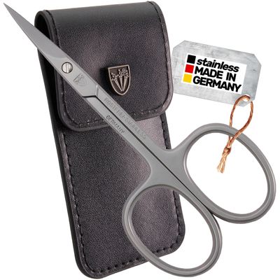 3 Swords Germany - brand quality STAINLESS STEEL INOX STRAIGHT CUTICLE SCISSORS (1 PIECE) with case for manicure pedicure - nail care by 3 Swords - Made in Germany