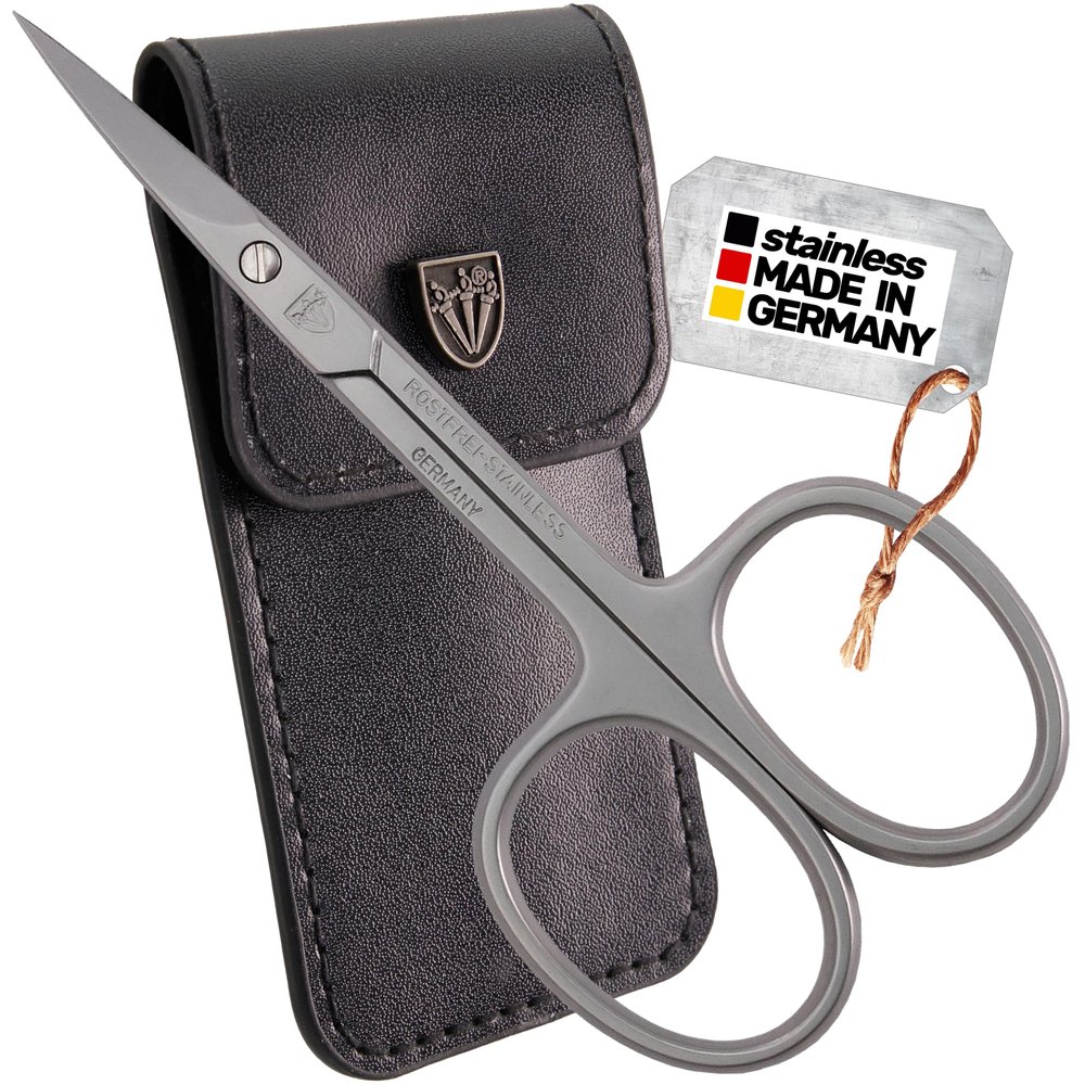 3 Swords Germany - brand quality STAINLESS STEEL INOX STRAIGHT CUTICLE SCISSORS (1 PIECE) with case for manicure pedicure - nail care by 3 Swords - Made in Germany