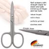 3 Swords Germany - brand quality STAINLESS STEEL INOX STRAIGHT NAIL SCISSORS (1 PIECE) with case for manicure pedicure - nail care by 3 Swords - Made in Germany view 2