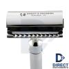 Double Edge Safety Razor Chrome Clean-Shave Classic Shaving Men Grooming Kit + Blades view 4