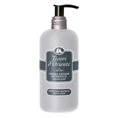 Tesori d'Oriente: "Muschio Bianco" Cream Soap with White Musk, Measuring Cap * 10.14 Fluid Ounces (300ml) Packages * [ Italian Import ]