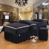 AMY Massage Table Sheet Sets Spa Beauty Bed Cover, Beauty Bedspreads European Solid Color Salon Spa Massage Bed Cover Black-A 70x185cm(28x73inch) view 2