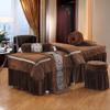 AMY Massage Table Sheet Sets Spa Beauty Bed Cover, Beauty Bedspreads European Solid Color Salon Spa Massage Bed Cover Black-Brown 70x185cm(28x73inch) view 1