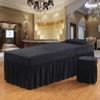 AMY Massage Table Sheet Sets Spa Beauty Bed Cover, Beauty Bedspreads European Solid Color Salon Spa Massage Bed Cover Black-Brown 70x185cm(28x73inch) view 3
