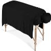 600 Thread Count 100% Egyptian Cotton 3-Piece Massage Table Spa Sheet Set (Black Solid) view 1