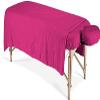 600 Thread Count 100% Egyptian Cotton 3-Piece Massage Table Spa Sheet Set (Hot Pink Solid) view 1