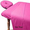 600 Thread Count 100% Egyptian Cotton 3-Piece Massage Table Spa Sheet Set (Hot Pink Solid) view 2