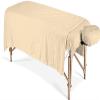 600 Thread Count 100% Egyptian Cotton 3-Piece Massage Table Spa Sheet Set (Beige Solid) view 1