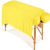 600 Thread Count 100% Egyptian Cotton 3-Piece Massage Table Spa Sheet Set (Yellow Solid) view 1