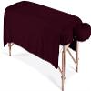 600 Thread Count 100% Egyptian Cotton 3-Piece Massage Table Spa Sheet Set (Wine Solid) view 1