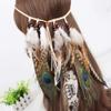 Women Bohemian Peacock Feather Headband Festival Headdress Hippie Headwear Headpiece Handmade Indian Fascinator Hair Accessories view 2