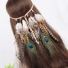 Women Bohemian Peacock Feather Headband Festival Headdress Hippie Headwear Headpiece Handmade Indian Fascinator Hair Accessories view 3
