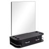 BarberPub Locking Wall Mount Styling Barber Station with Mirror Beauty Spa Salon Furniture,6154-5012-mirror (Black) view 1