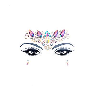 Neva Nude Sirena Jewel Face Crystal Sticker - Gems for Carnivals, Halloween, Festivals, Raves, & Parties | Medical Grade Adhesive, Waterproof, & Sweatproof | Made in USA