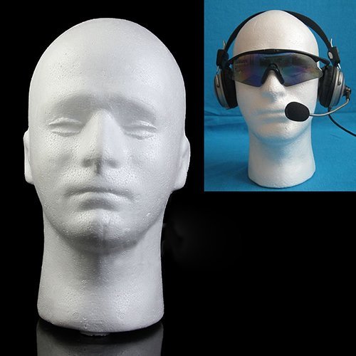 ExhilaraZ Men Mannequin Styrofoam Foam Manikin Head Model Wig Glasses Hat Display Stand White