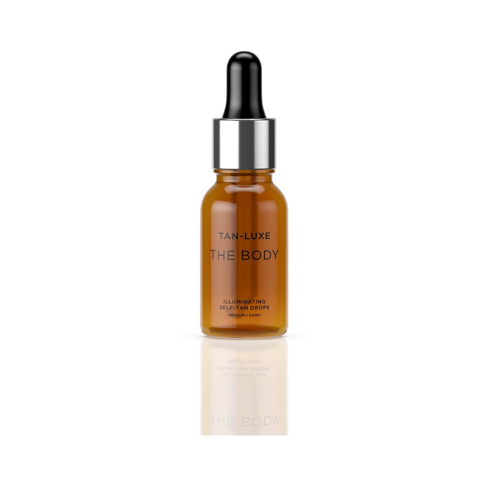 Tan-Luxe The Body Illuminating Self-Tan Drops, Customizable Self Tanning Serum, Natural Glow, Mix With Lotion, Vegan, Cruelty-Free, Streak-Free, 0.50 fl. oz/15 ml Bottle (Medium/Dark)