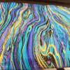 Blue and Purple with Gold Waves Straight Edge Razor Storage view 3