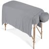 600 Thread Count 100% Egyptian Cotton 3-Piece Massage Table Spa Sheet Set (Silver Grey Solid) view 1