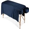 600 Thread Count 100% Egyptian Cotton 3-Piece Massage Table Spa Sheet Set (Navy Blue Solid) view 1