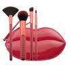 MODA MWAH! 5pc Full Face Makeup Brush Kit  Soft Vegan Brushes for Blush, Contour, Highlight & Eyes with Fun Lip-Inspired Design view 1