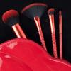 MODA MWAH! 5pc Full Face Makeup Brush Kit  Soft Vegan Brushes for Blush, Contour, Highlight & Eyes with Fun Lip-Inspired Design view 4