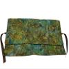 Blue Green and Brown Batik Brocade Straight Edge Razor Storage view 1