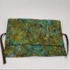 Blue Green and Brown Batik Brocade Straight Edge Razor Storage view 2