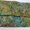 Blue Green and Brown Batik Brocade Straight Edge Razor Storage view 3