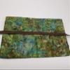 Blue Green and Brown Batik Brocade Straight Edge Razor Storage view 4