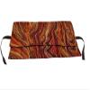 Red and Orange with Gold Waves Brocade Straight Edge Razor Storage view 1