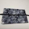 Black Grey and White Skulls Damask Straight Edge Razor Storage view 3