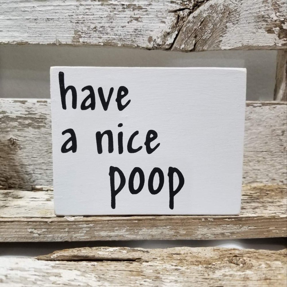 Have A Nice Poop 4" x 6" Mini Wood Funny Bathroom Block Sign