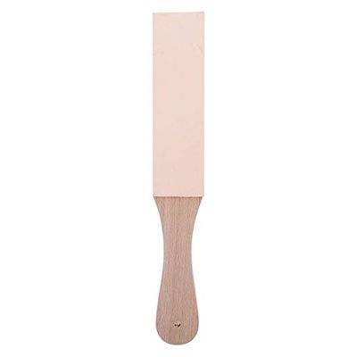 DIY Leather Strops Kit with Wooden Handle Leather Strop Double Sided Leather Paddle Strop for Leather Knife Sharpening Polishing Leather Strop