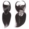 14" Human Hair Clip in Wiglet Hairpieces, 3.7"x 4" Mono Forehead Topper with Bangs for Women's Thinning Hair, Dark Brown view 1