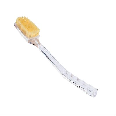 Bass Brushes | Esthetician Grade Bath & Body Brush | 100% Natural Bristle FIRM | High Polish Acrylic Handle | Square Style | Crystal Clear Finish | Model 79T - CLC