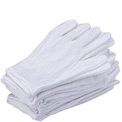 Amiiqi 24 Pairs/48 Peces Medium Size White Cotton Gloves Cotton Cosmetic Moisturizing Therapeutic Washable Gloves for Cosmetic Moisturizing and Coin Inspection (24 Pairs)