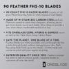 90 Feather FHS-10 Japanese Steel Razor Blades - Refill for OneBlade Core, Hybrid, & Genesis Razors - Single Blade Razor view 4