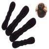 4 Pieces Black Magic Hair Bun Maker Foam Sponge Clip Twist Shaper Hair Styling Donut Bun Former Maker Bun Updo DIY Hair Styling Tool Accessory for Women Girls (2 Large and 2 Small) view 1