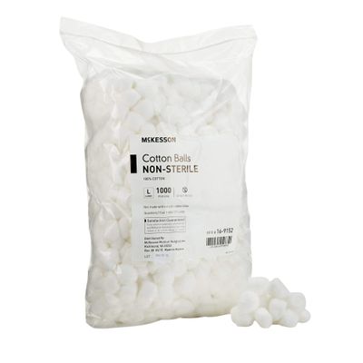 McKesson Cotton Balls, Non-Sterile, Maximum Absorbency, Large, 1000 Count, 2 Packs, 2000 Total