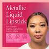 Aromi Rosy Peach Metallic Liquid Lipstick | Long-Lasting Lip Color with Shimmery Finish, Rose Gold Shade (Pumpkin Spice) view 2